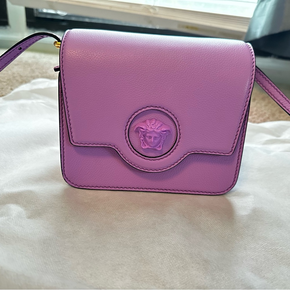Versace Grained Leather Le Medusa Medium Satchel